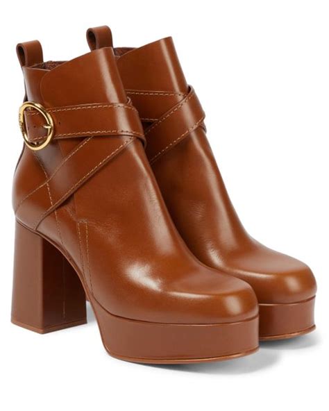 chloe brown ankle boots|chloe original perfume boots.